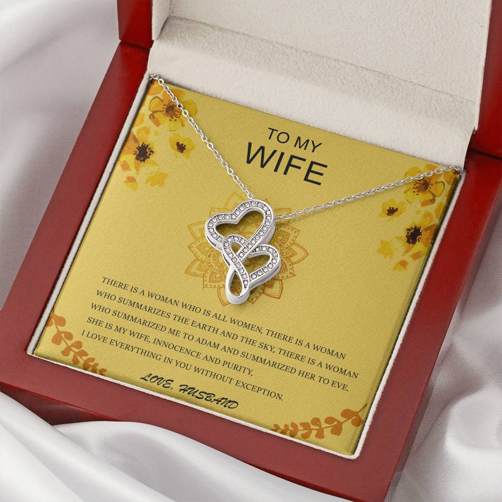 To My Wife - Double Hearts - Necklace. Double Hearts Necklace