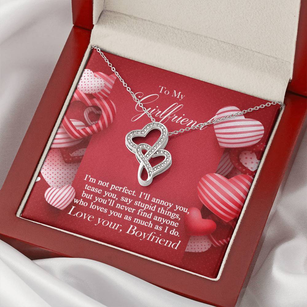 To My Girlfriend -  1 Double Hearts Necklace