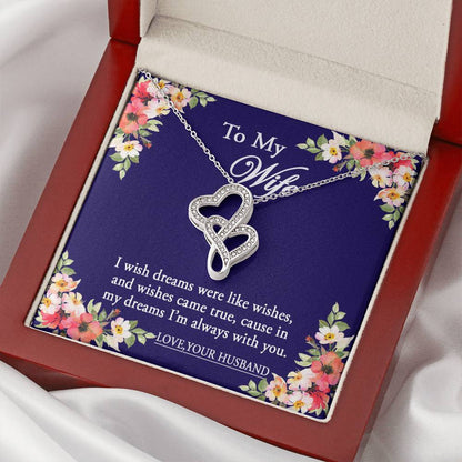 To My Wife Necklace - Anniversary Gift For Wife Birthday Gift For Wife Gift For Wife Necklace For Wife Gift For Wife B 5 Double Hearts Necklace