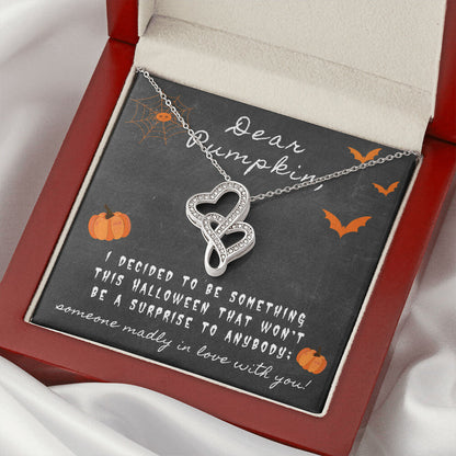To My Love - Double Heart Necklace For Her Halloween Gift For Wife Girlfriend Soulmate Future Wife Double Hearts Necklace
