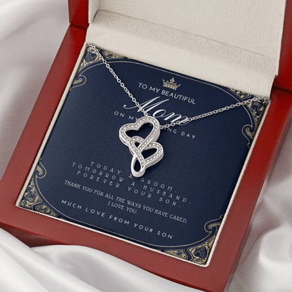 Mother Of The Groom Gift From Son  Mom Wedding Gift From Son  Wedding Gift From Groom To Mom Necklace Gift For Mom  We Double Hearts Necklace