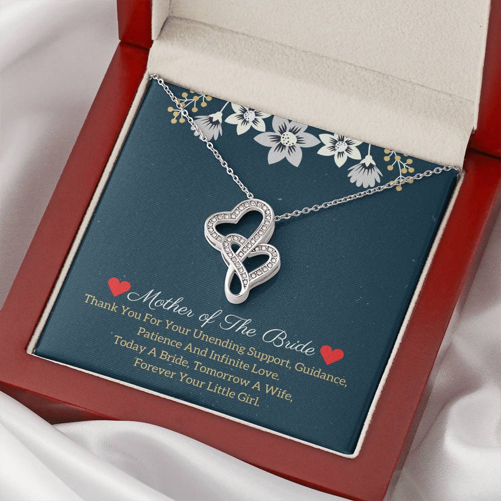 Mother Of The Bride Necklace Double Hearts Necklace