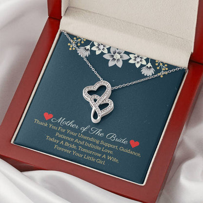 Mother Of The Bride Necklace Double Hearts Necklace