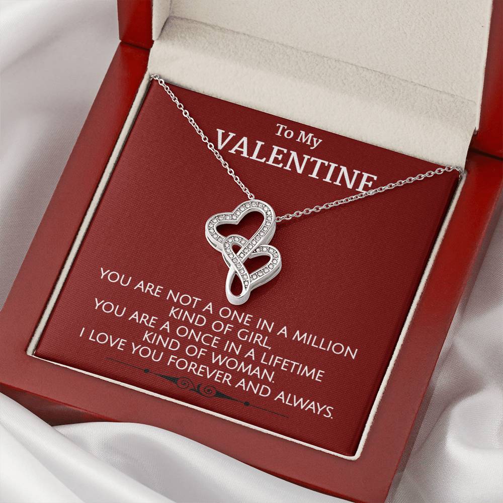 To My Valentine  Double Hearts Necklace