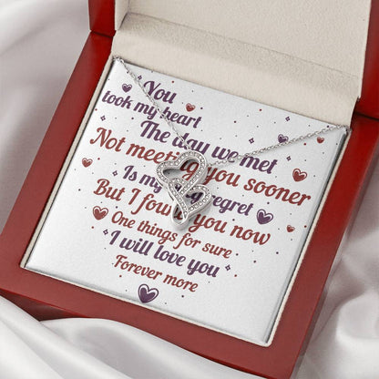 Anniversary Gift Heart Girl Boyfriend Wife Wedding Double Hearts Necklace