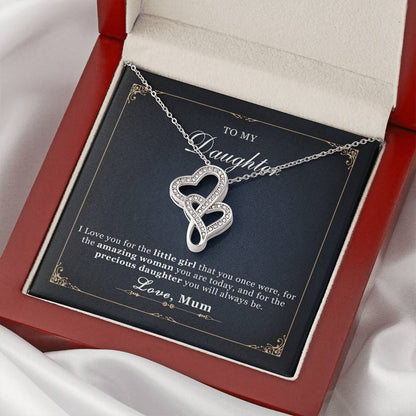 To My Daughter -  4 Double Hearts Necklace