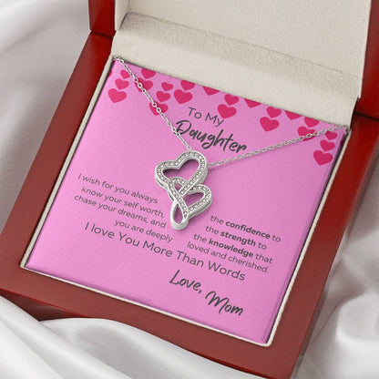 I Love You More Than Words Necklace Double Hearts Necklace