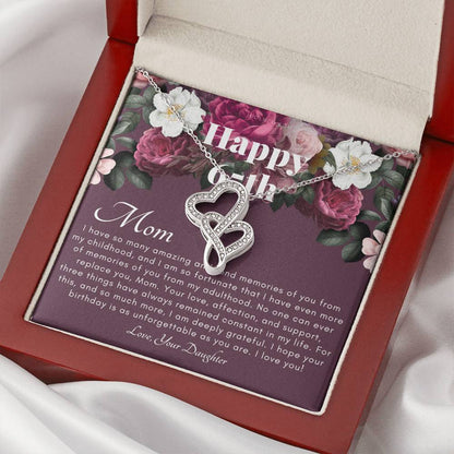 Mother's 65Th Birthday Gift  Gift For Mom On Her Birthday  Gift For Mom From Daughter  Mom Necklace  Best Mom Gift Mes 1 Double Hearts Necklace