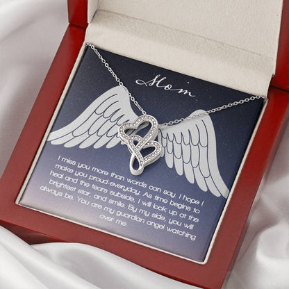 Guardian Angel - Mom Double Hearts Necklace