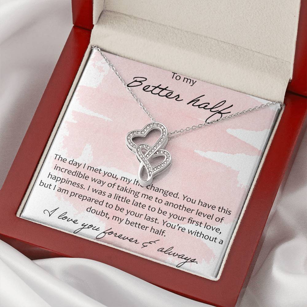 To My Better Half Double Hearts Necklace