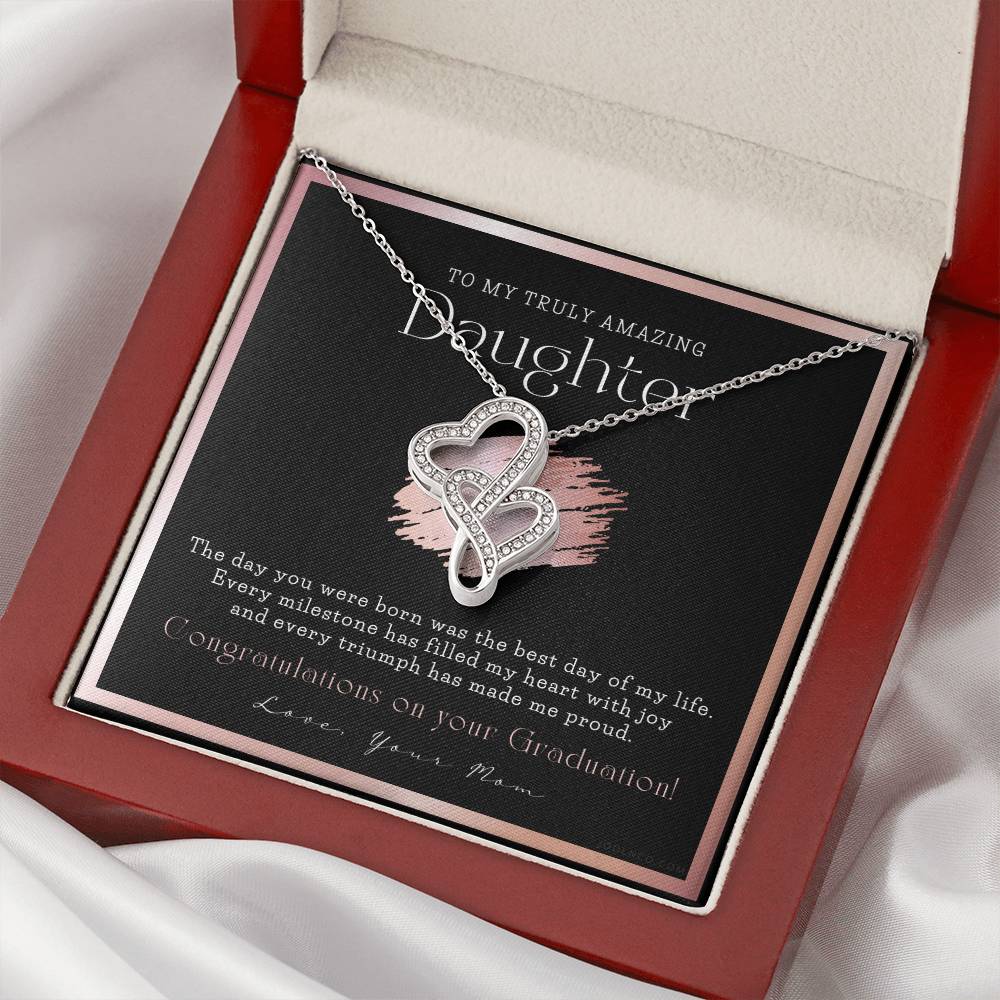 Graduation Gift Necklace For Daughter College Graduation Gift For Her High School Senior Graduation Mba Phd Master Cla 2 Double Hearts Necklace