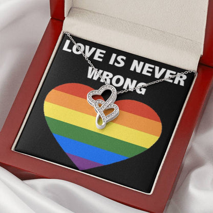 Love Is Never Wrong Double Hearts Necklace