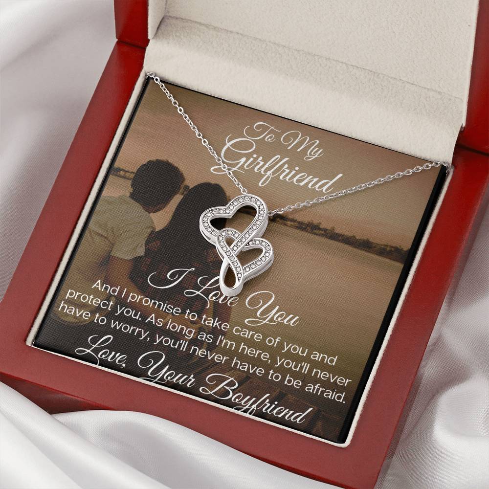 To My Gorgeous Girlfriend - The Beautiful  Double Hearts Necklace