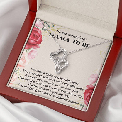 Pregnancy Gift For Friend • Gift For First Time Mom • Pregnancy Gift For Best Friend • Gift For Mom To Be Double Heart Double Hearts Necklace