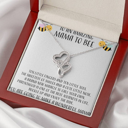 To An Amazing Mama To Bee Double Hearts Necklace