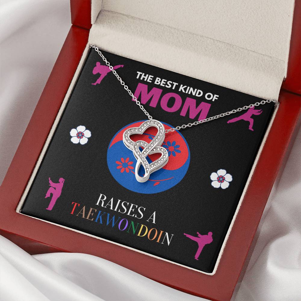 Limited Edition Best Mom Raises A Taekwondoin Double Hearts Necklace