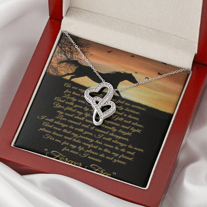 Horse Lover Condolences Gift Two Interlocking Hearts In Memory Necklace Loss Of Beloved Horse Forever Free Double Hearts Necklace