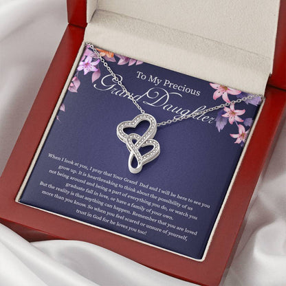 To My Precious Granddaughter Necklace Double Hearts Necklace