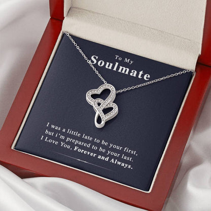 To My Soulmate -  - The Perfect Gift For The Holidays Double Hearts Necklace