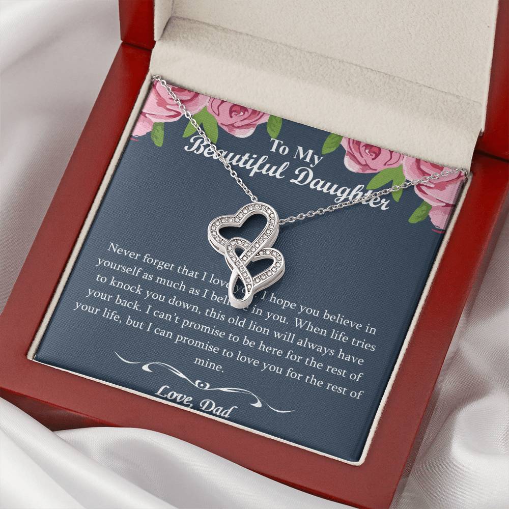 The Best Gift For Your Daughter -  Double Heart Daughter Necklace - To My Daughter Gift From Dad - Father Daughter Nec Double Hearts Necklace
