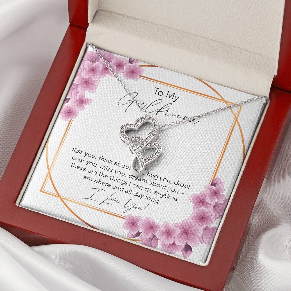 Joined Hearts Necklace To My Girlfriend Necklace For Girlfriend Girlfriend Jewelry Girlfriend Gift Anniversary Gift Fo Double Hearts Necklace