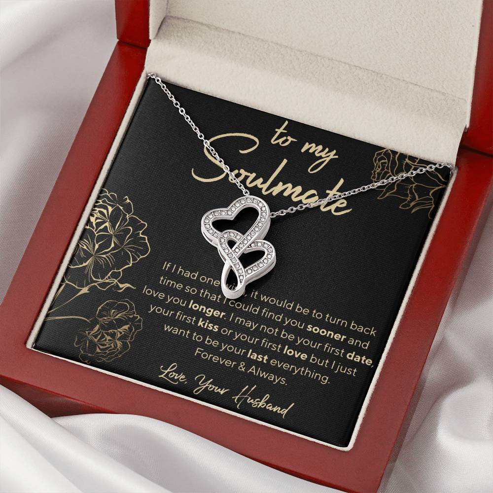 To My Soulmate Double Hearts Necklace