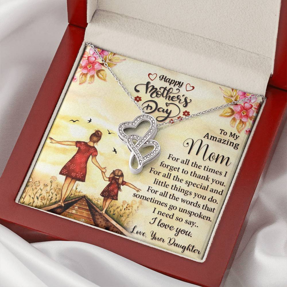 Best Necklace Gift For Mom - Best Mother's Gift Idea 2021 Double Hearts Necklace