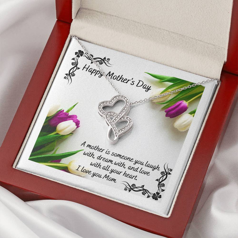 Happy Mother's Day  1 Double Hearts Necklace