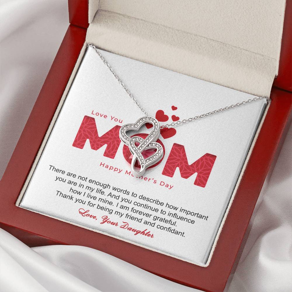 Thank You For Being My Friend And Confidant Mother - Necklace Double Hearts Necklace