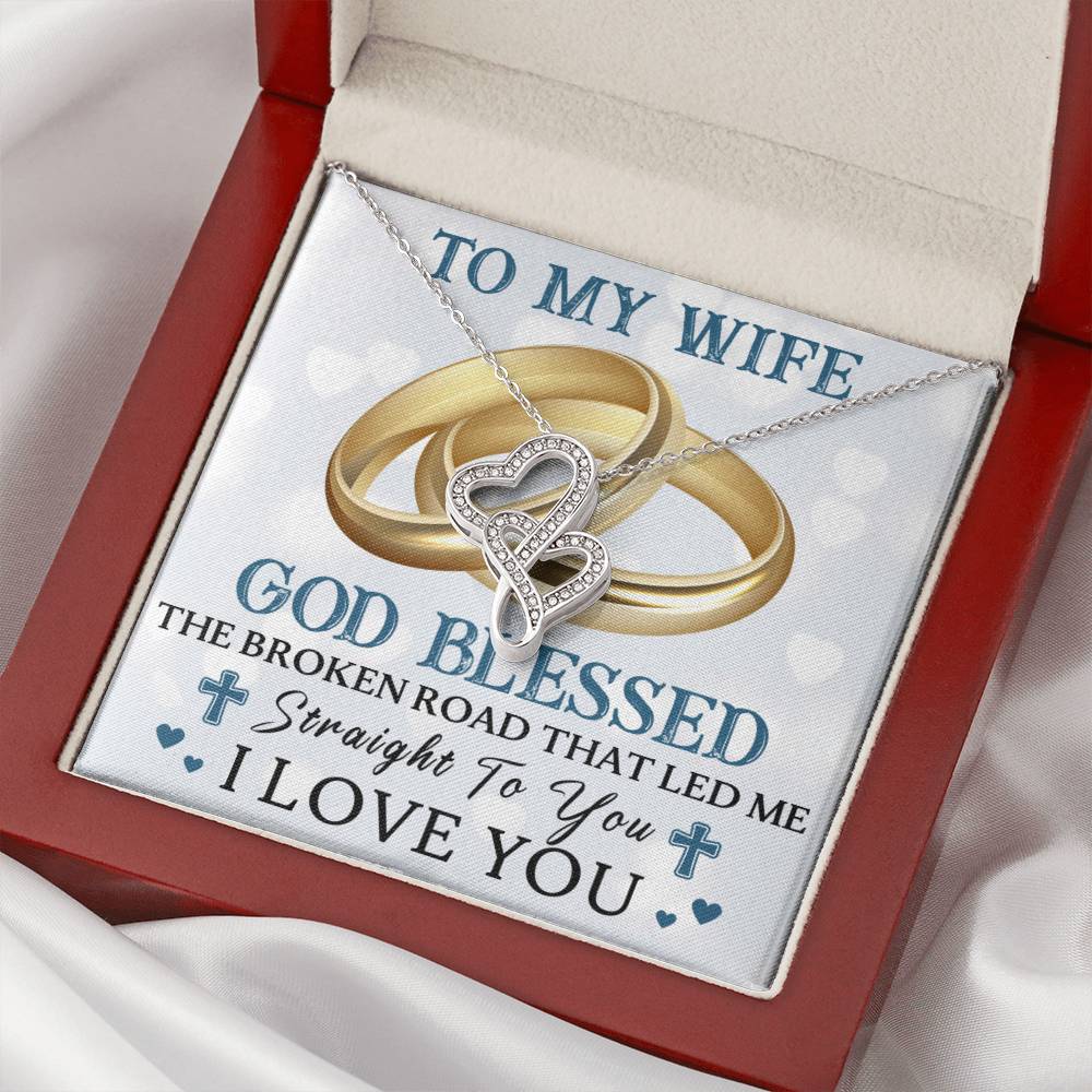 To My Wife Double Hearts Necklace