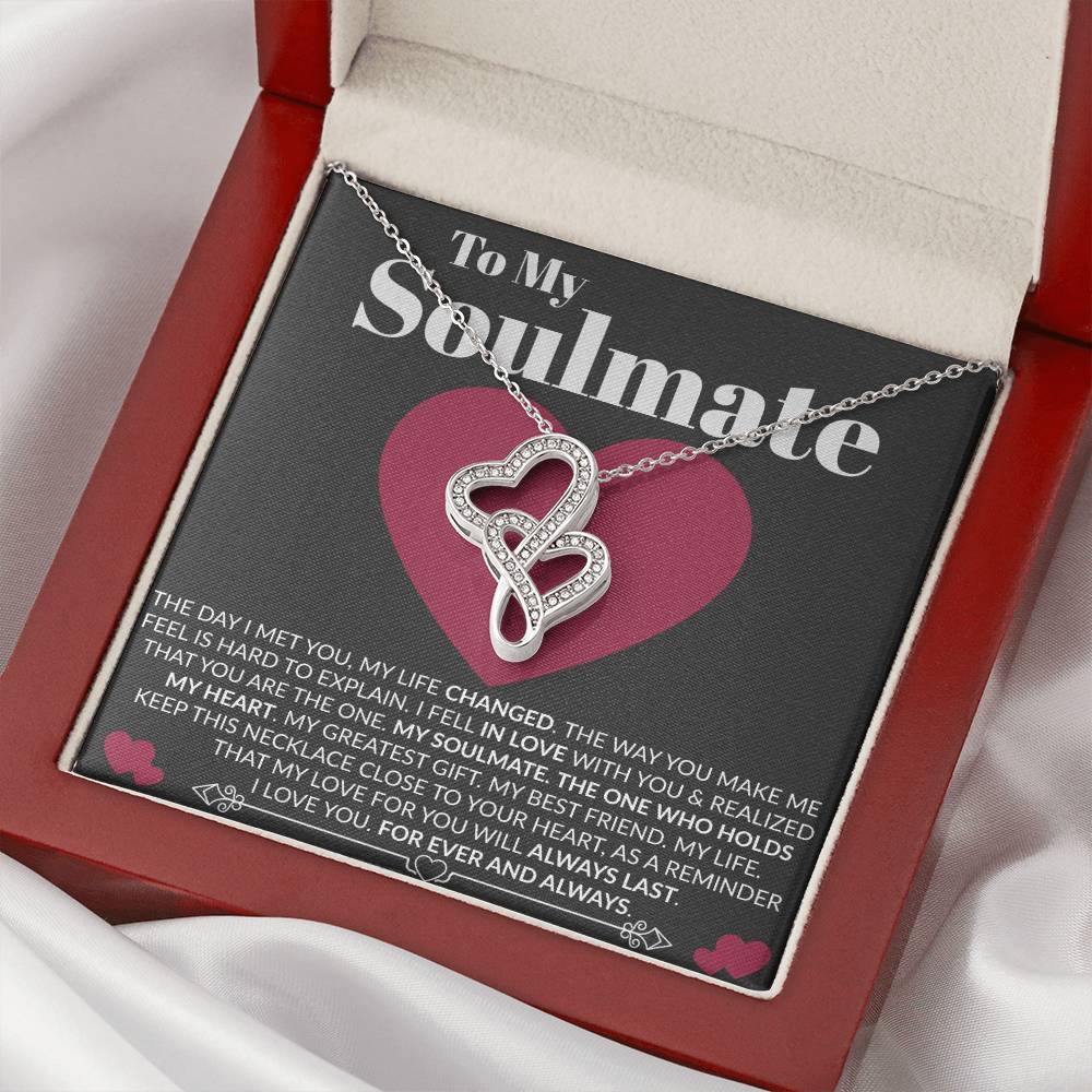 My Best Friend  Birthday Anniversary Gift Girls Women Wife Soulmate Girlfriend Double Hearts Necklace