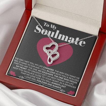 My Best Friend  Birthday Anniversary Gift Girls Women Wife Soulmate Girlfriend Double Hearts Necklace