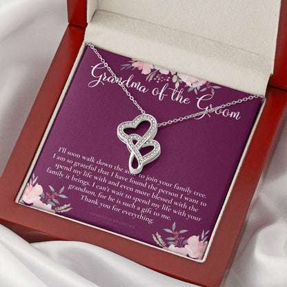 Grandmother Of The Groom Gift Necklace Grandma Wedding Gift Nana Bridal Shower Rehearsal Dinner Thank You Gift 1 Double Hearts Necklace