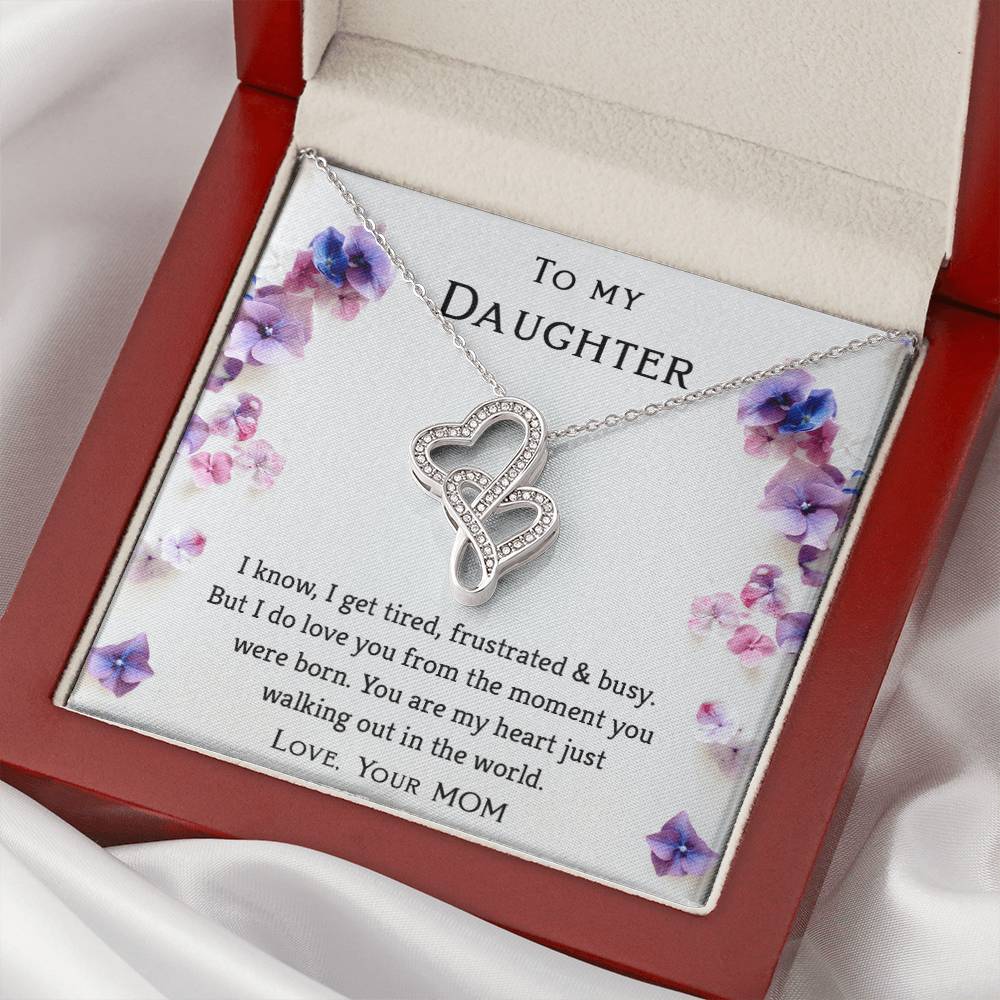 Special Mother Daughter Necklace- Adorable Gift For Daughters- Perfect Gift From Mom In Any Occasion. Double Hearts Necklace