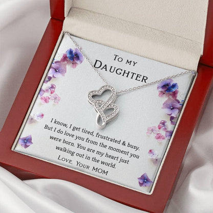 Special Mother Daughter Necklace- Adorable Gift For Daughters- Perfect Gift From Mom In Any Occasion. Double Hearts Necklace