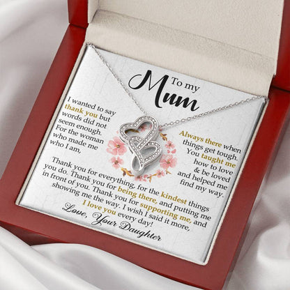 Mum Gift Be Loved Double Heart Necklace Double Hearts Necklace