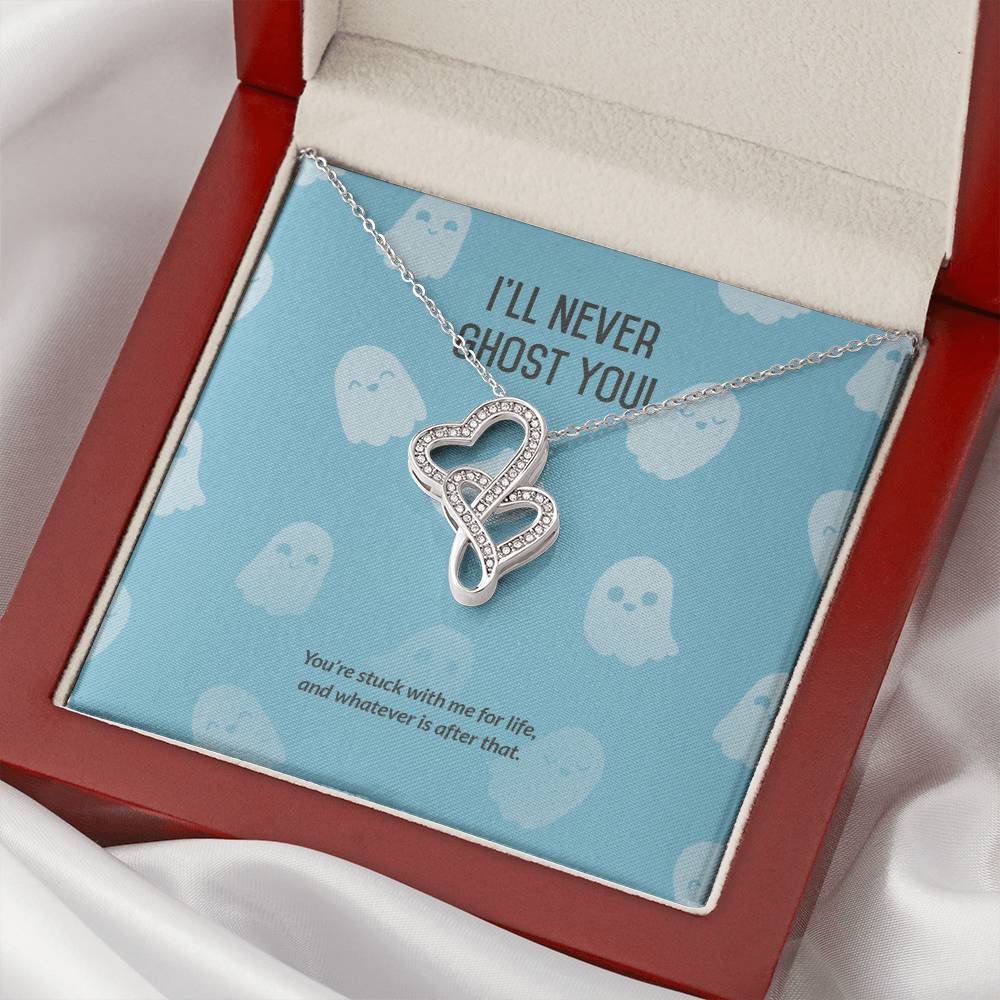 Ill Never Ghost You -  Double Hearts Necklace