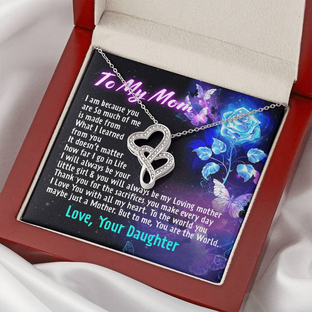 Gift For Mom -  Double Hearts Necklace