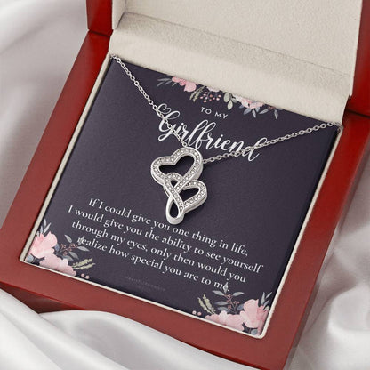 To My Girlfriend Girlfriend Necklace Anniversary Gift For Girlfriend Girlfriend Gift Gift For Girlfriend Necklace For  Double Hearts Necklace