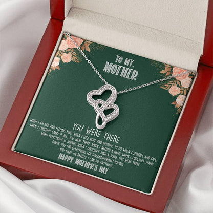Dazzling Pendant Necklace For Your Mom Who Is  Always With You Double Hearts Necklace