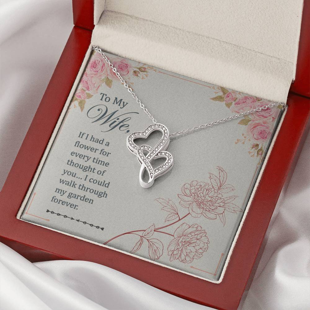 Sweetest Hearts - To My Wife Necklace Love Your Husband - To My Wife Necklace Anniversary Gift For Wife Gift For Wife  Double Hearts Necklace