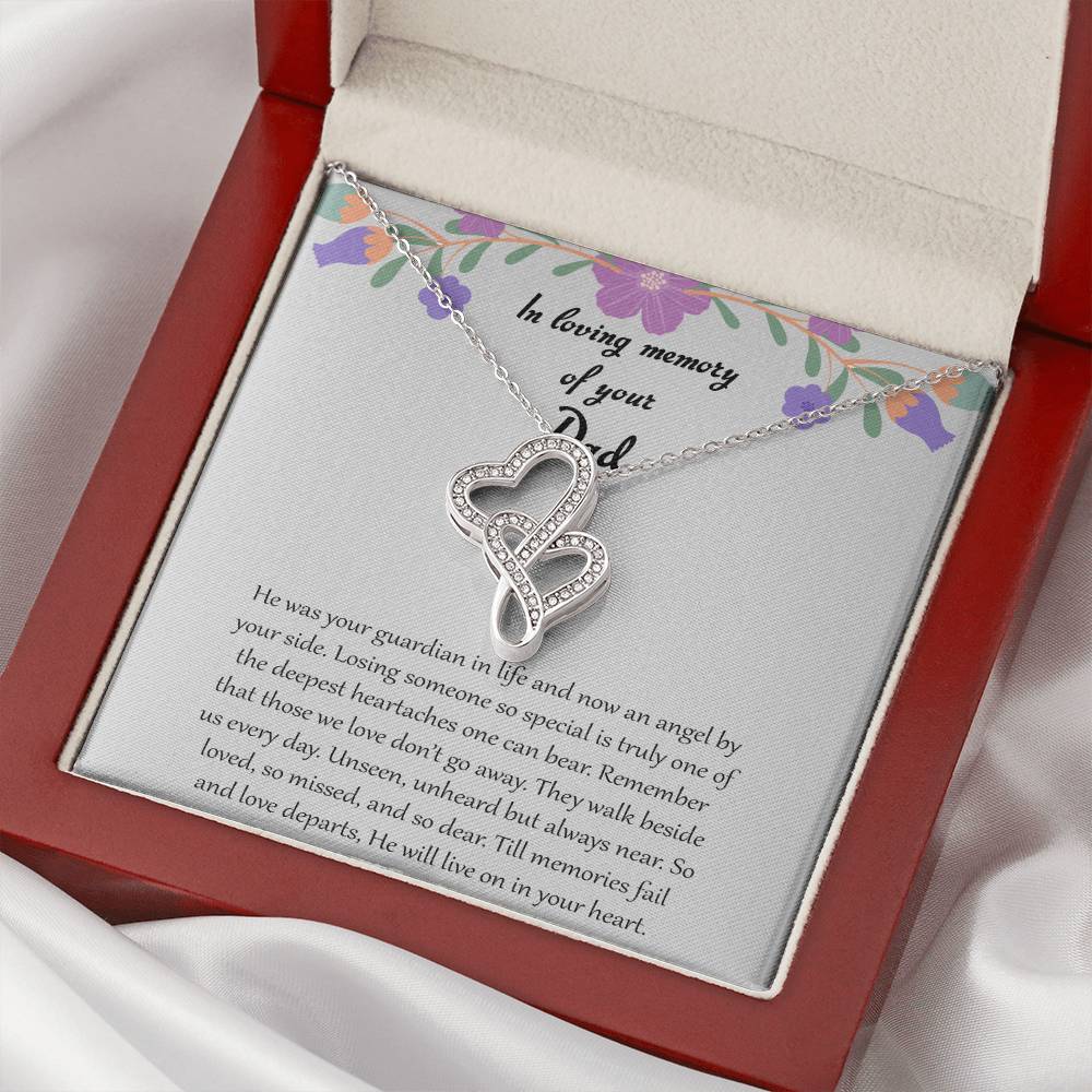 In Loving Memory Of Your Dad Double Hearts Necklace