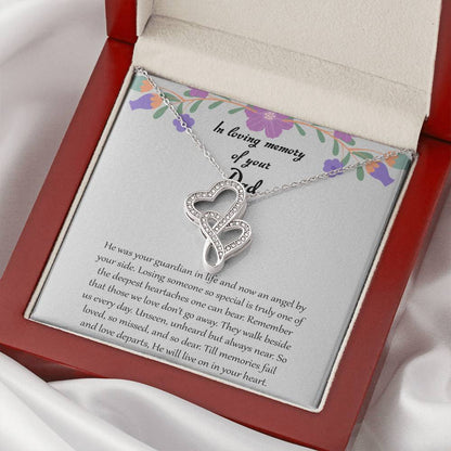In Loving Memory Of Your Dad Double Hearts Necklace
