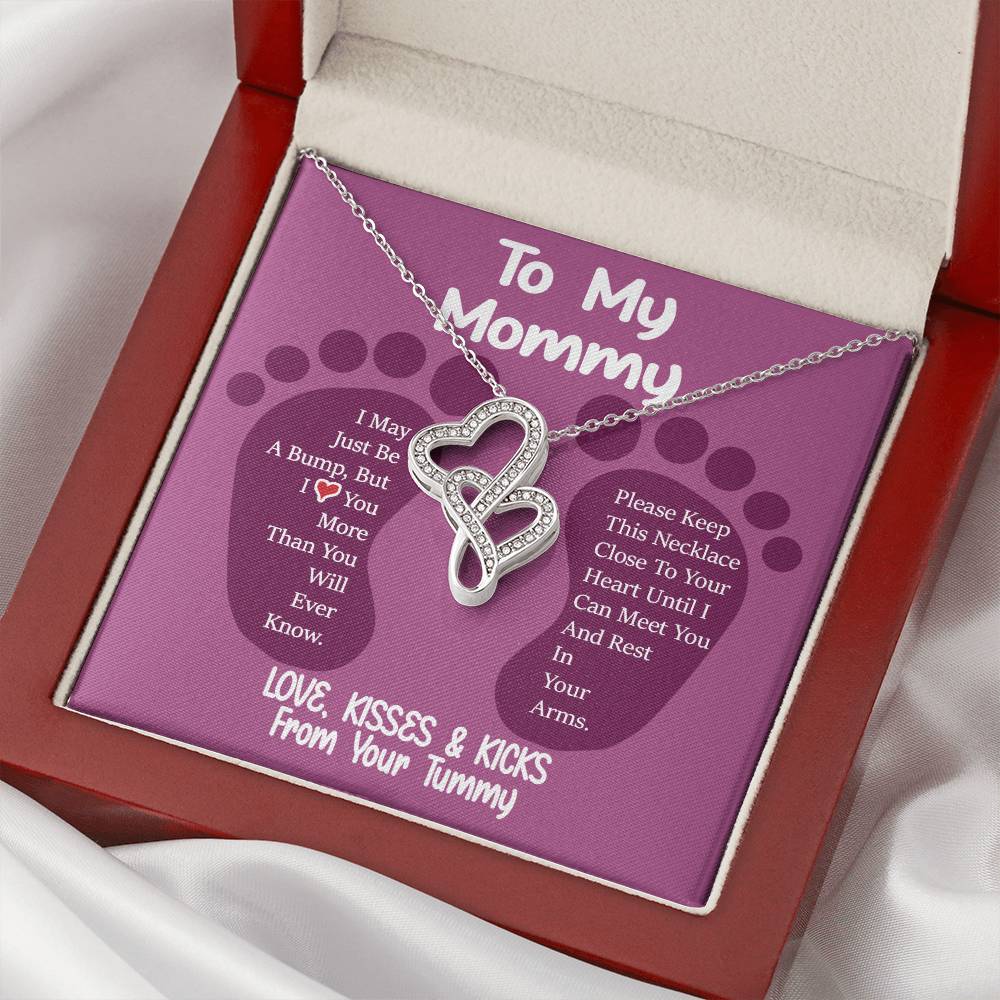 To My Mommy -  Double Hearts Necklace