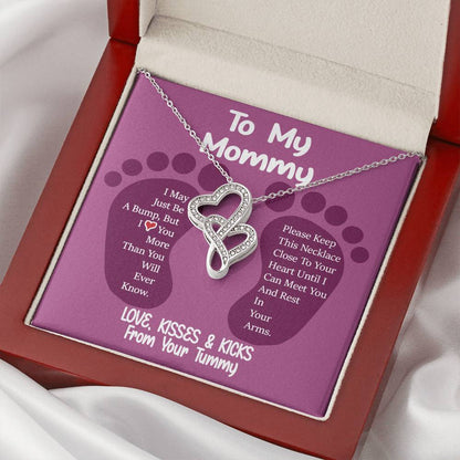 To My Mommy -  Double Hearts Necklace