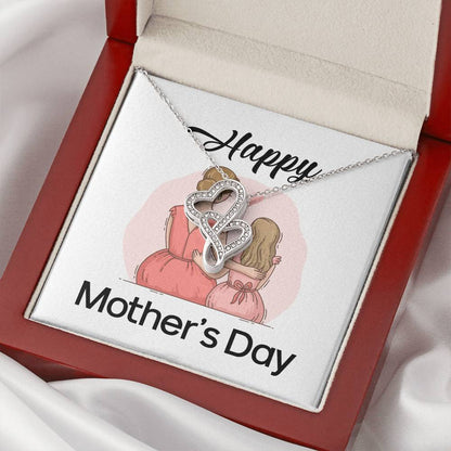 Happy Mother's Day -  1 Double Hearts Necklace