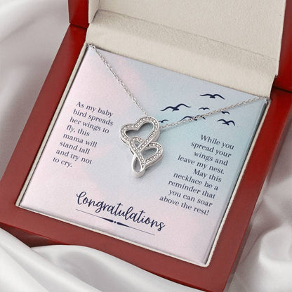 This Mama Will Stand Tall And Try Mot To Cry -  Double Hearts Necklace
