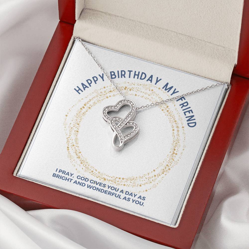 Best Friend Birthday Gift Double Hearts Necklace