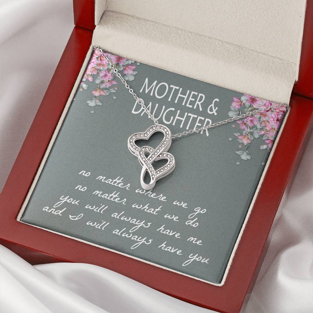 Mother & Daughter  Double Hearts Necklace