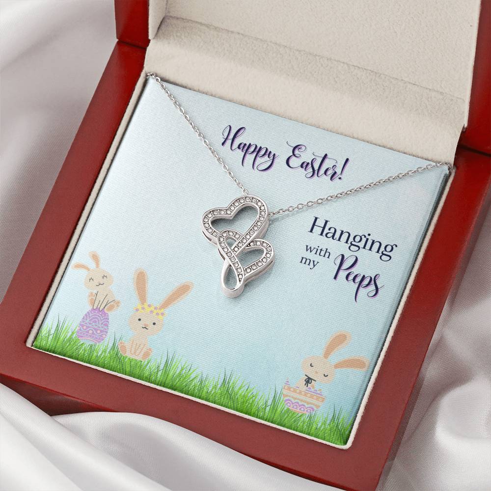 Happy Easter - Hanging With My Pepps - Necklace Double Hearts Necklace